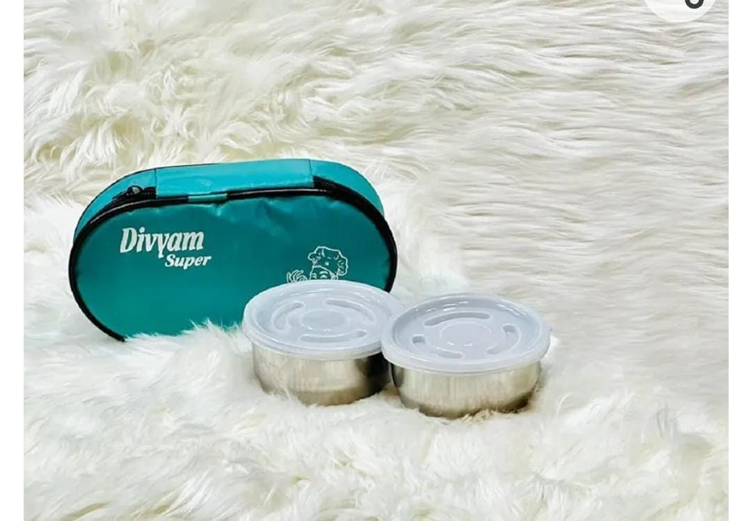 2 Pcs Bag Lunch Box and Multicolour, (Pack of 1)